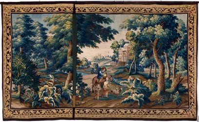 tapeçaria flamenga. Fim do século XVII. Propriedade da igreja Sint-Walburgakerk Oudenaarde (Dekenij van de Sint-Walburga).