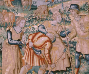 Tapeçaria flamenga. Palmas. Atelier de Oudenaarde. Século XVII.
