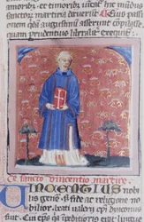 Sra. Gen 1111 Página da Legenda Aurea, Bruges, c.1400-10
