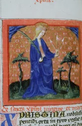 Sra. Gen 1111 Página da Legenda Aurea, Bruges, c.1400-10