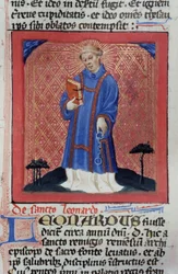 Sra. Gen 1111 Página da Legenda Aurea, Bruges, c.1400-10