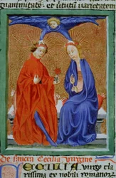 Sra. Gen 1111 Página da Legenda Aurea, Bruges, c.1400-10