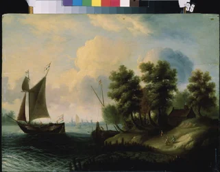 "Paysage marin" (Uma paisagem marítima) Peinture de l