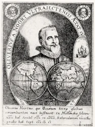 Retrato de Oliver Noort (1558-1627) na idade de 42