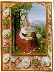 Retrato de São Jerônimo. Bréviaire Grimani datado de 1490 - 1510 da Biblioteca Marciana, Veneza.