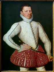 Retrato de um cavalheiro Pintura da escola flamenga da segunda metade do século XVI. Sol 0,37x0,27 m