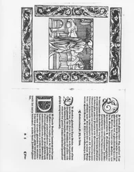 Sickbed com uma vítima da peste, ilustração de um tratado médico pelo bar de Paracelsus (1493-1541). 1553