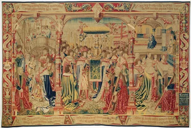 A Estátua da Virgem Realizada na Igreja, da Lenda de Notre Dame du Sablon, Workshop de Bruxelas, 1516