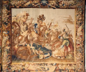 A Catedral de Santa Maria de Sigüenza. A colecção da catedral. A tapeçaria flamenga. A História de Roma. Assinado: Ian Le Clerc, D Eggermans. Bruxelas. Início do século XVII.