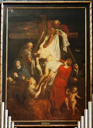 O altar-mor. O quadro. O mestre flamengo. O século XVII.