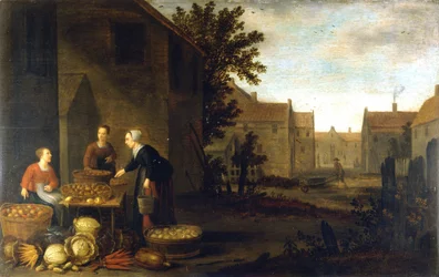 Willers Adam Willaerts (1577 - 1664) Pintor holandês "Market Scene". Século XVII. Museo del Castello. Milão