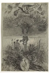 Holandês: Desenho final para o frontispício Les Epaves de Charles Baudelaire