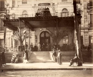 Entrada, para, hotel, Shepheard, em, cairo