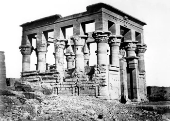 Trajans Kiosk em Philae, Nubia, Egito, 1878