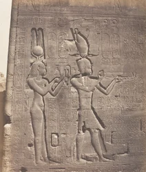 Dendera Tentyris, Templo de Athor - Face Posterior - Cleópatra e ..., 1851-52, impresso 1853-54.
