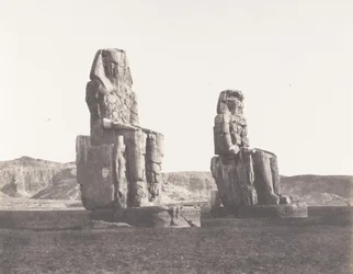 Gournah Thebes, Colosses That of Right, Said of Memnon, 1851-52, impresso em 1853-54.
