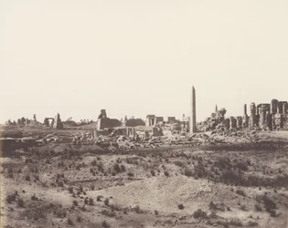 Karnak Tebas, Vista Geral das Ruínas Tomadas do Nordeste, em V, 1851-52, impressa em 1853-54.