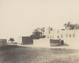Syout, Arab Dwellings on the Edge of the Nile, 1851-52, impresso em 1853-54.