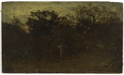 Canto de floresta, entre 1850 e 1860 (óleo sobre madeira)