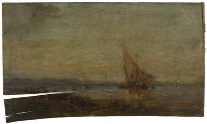 Em frente de Martigues, a vela amarela, ca. 1875 (óleo sobre madeira)