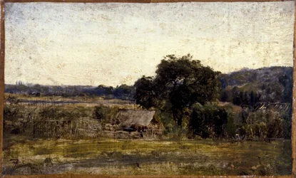 Casa de palha, entre 1850 e 1860 (óleo sobre papel sobre tela)