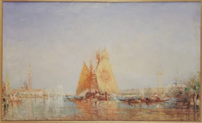 Veneza, Trabaccolo com vela amarela, entre 1870 e 1890 (óleo sobre tela)