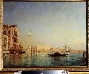 Veneza (Veneza). Pintura de Felix François George Ziem (1821-1911). Óleo sobre tela, 55 x 72 cm. Arte francesa do século XIX. Museu Pushkin de Belas Artes, Moscou.