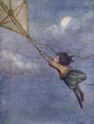 Papagaio a que Peter amarrou Wendy (litografia a cores)
