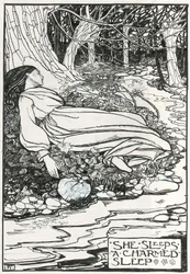 Ilustração para "Poemas de Christina Rossetti" (lápis e tinta sobre papel)