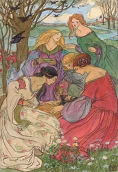 Ilustrações para "Goblin Market" de Christina Rossetti (lápis, tinta e aguarela sobre papel)