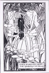 Quando à sua volta se curvaram os espíritos das colinas (Guinevere) (litografia)