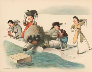 Ilustração para as aventuras polares de Golliwoggs
