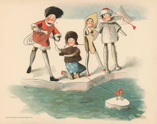 Ilustração para as aventuras polares de Golliwoggs