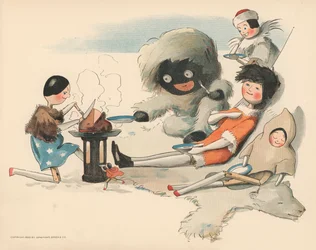 Ilustração para as aventuras polares de Golliwoggs