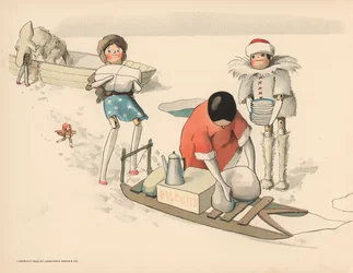 Ilustração para as aventuras polares de Golliwoggs