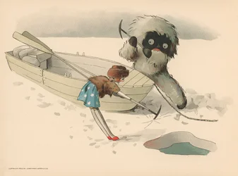 Ilustração para as aventuras polares de Golliwoggs