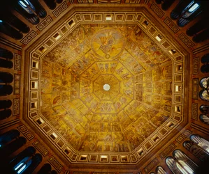 Teto abobadado de St Johns Baptistry, Florença (mosaico)