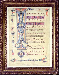 Gradual, caracterizando inicial historiated eu retratando São João Evangelista, c.1315