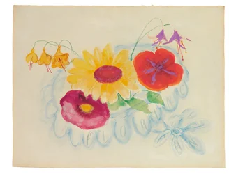 Buquê de verão, c.1920 (mídia mista em papel)