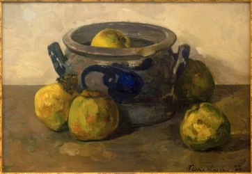 Panela de grés com maçãs