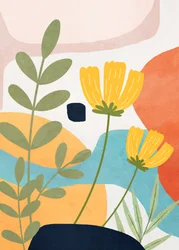 Flores amarelas abstratas