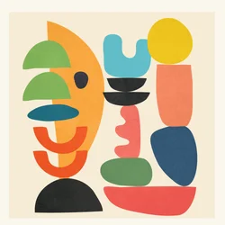Formas coloridas e equilibradas