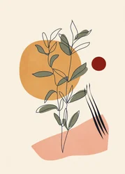 Ilustrações botânicas em tons terrosos