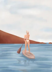 Uma viagem tranquila de paddleboard