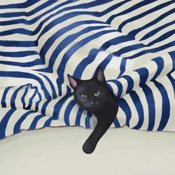 Gato preto espreitando