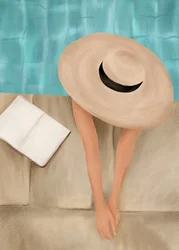 Relaxar à beira da piscina no verão