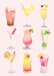 Cocktails de verão vibrantes