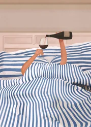 Vinho na cama