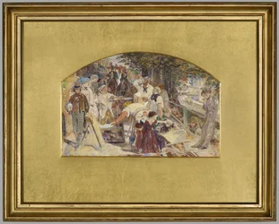Estudo para a pintura "Trabalho", c.1856 (aguarela sobre papel)