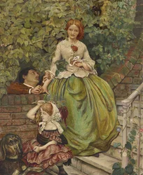 The Stages of Cruelty, 1890 (aguarela e bodycolour com caneta e tinta preta)